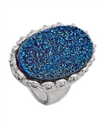 Andara Blue Titanium Drusy Ring
