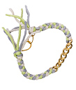 Ariel Gordon Spring Green and Lavender Gold Filled Curb Chain Bracelet