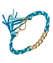 Ariel Gordon Sky Blue and Turquoise Gold Filled Curb Chain Bracelet