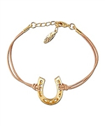 Ettika Small Lucky Horseshoe Leather Bracelet