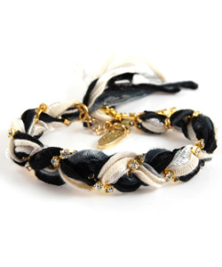 Ettika Black and White Braided Bracelet