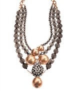 Blu Bijoux Pearls and Beads Necklace in Grey