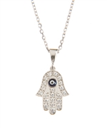 Hamsa Pendant Necklace in Silver