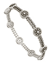 Belargo Silver Nautical Button Bangle