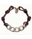 Bee Charming Berry Knotted Leather Chain Bracelet