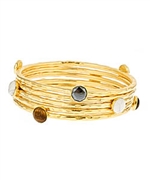 Bita Pourtavoosi Tiger’s Eye and Howlite Stacker Bangle Set