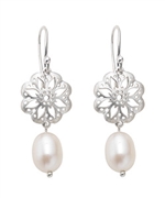 Real Jewels Blossom and Pearl Earrings