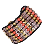 Blu Bijoux Coral Beaded Stretch Bracelet