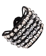 Blu Bijoux Silver Beaded Stretch Bracelet