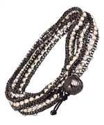 Blu Bijoux Silver Beaded Wrap Around Bracelet