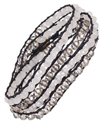 Blu Bijoux Clear Beaded Wrap Bracelet