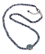 Blu Bijoux Blue Crystal Beaded Necklace