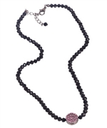 Blu Bijoux Black Crystal Beaded Necklace