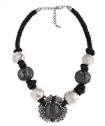 Blu Bijoux Grand Gray Mesh Necklace