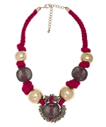 Blu Bijoux Grand Red Mesh Necklace
