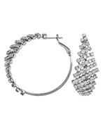 Blu Bijoux Silver Bejeweled Visage Earrings