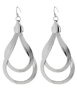 Blu Bijoux Silver Tear Drop Double Loop Earrings