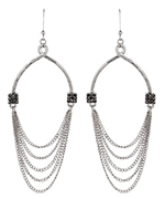 Blu Bijoux Silver Wishbone Chain Dangle Earrings
