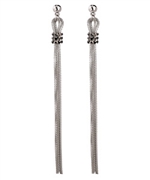 Blu Bijoux Silver Multi-strand Shoulder Duster Earrings