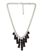 Blu Bijoux Black Pyramid Bib Necklace