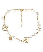 Blu Bijoux Gold and Pearl Charm Necklace