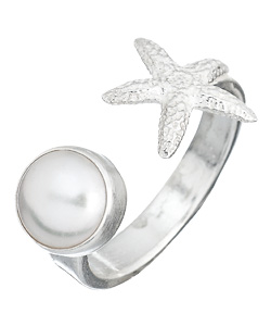 Catherine Weitzman Starfish and Pearl Ring