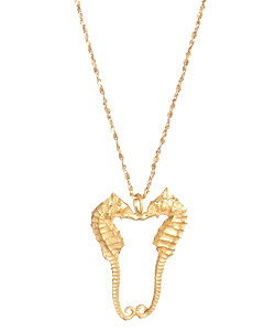 Catherine Weitzman Kissing Sea Horse Pendant Necklace