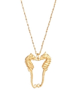 Catherine Weitzman Kissing Sea Horse Pendant Necklace