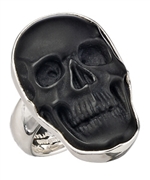 Charles Albert Amethyst Small Skull Adjustable Ring 