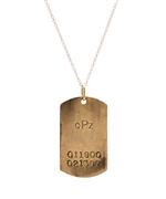 Diana Warner NYC Custom Stamped Dog Tag Necklace in Gold