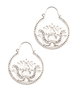 Dream Mullick Small Silver Lotus Hoop Earrings