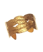 Evelyn Knight Gold Sculpted Leaves Cuff