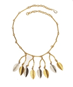 Evelyn Knight Gold and Silver Leaves Necklace