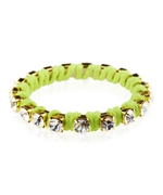 Ettika Neon Green and Rhinestone Bangle