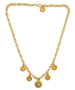 Evelyn Knight Gold Hammered Disc Necklace