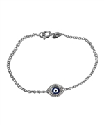 Double Sided Silver Evil Eye Bracelet