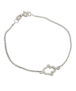Hamsa Cutout Silver Bracelet