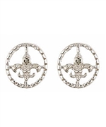 Fleur De Lis Diamond Stud Earrings