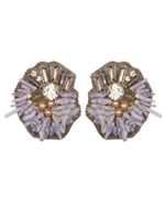 Suzanna Dai Pale Lilac Malé Button Earrings