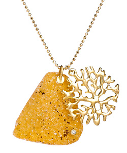Indulgems Fancy Druzy Seafan Charm Necklace