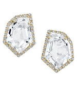 Janna Conner Cubist White Topaz and Diamond Earrings