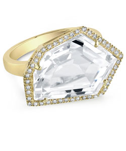 Janna Conner Cubist White Topaz and Diamond Ring