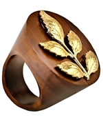 K. Amato Golden Leaf Ring