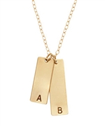 Anna Bee Jewelry 2 Long Tag Initial Necklace
