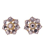M. Flynn Frosted Rose Flower Earrings