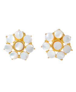 M. Flynn Mother of Pearl Flower Earrings
