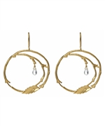 Catherine Weitzman Leaf Hoop Earrings