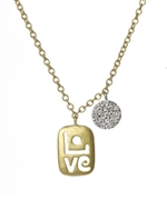 Meira T Diamond and Love Carved Pendant Necklace