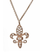 Meira T Diamond Encrusted Fleur de Lis Necklace