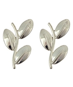 J Weber Silver Leaf Single Earrings